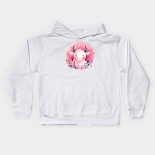 Cute pink Taurus Kids Hoodie